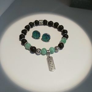 Handcrafted Bracelet and Druzy Studs